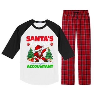 Xmas Dabbing Santas Favorite Accountant Christmas Gift Raglan Sleeve Pajama Set