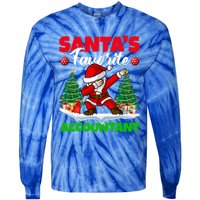 Xmas Dabbing Santas Favorite Accountant Christmas Gift Tie-Dye Long Sleeve Shirt