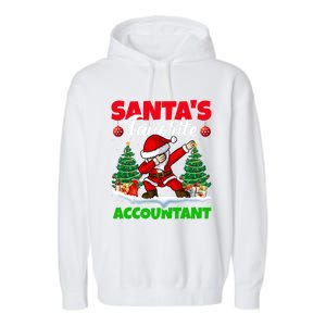 Xmas Dabbing Santas Favorite Accountant Christmas Gift Garment-Dyed Fleece Hoodie