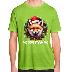 Xmas Decoration Santa Fox Christmas Merry Foxmas Adult ChromaSoft Performance T-Shirt