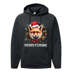 Xmas Decoration Santa Fox Christmas Merry Foxmas Performance Fleece Hoodie