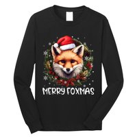 Xmas Decoration Santa Fox Christmas Merry Foxmas Long Sleeve Shirt