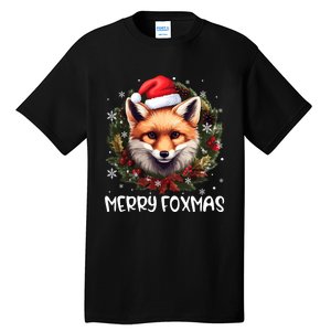 Xmas Decoration Santa Fox Christmas Merry Foxmas Tall T-Shirt