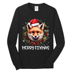 Xmas Decoration Santa Fox Christmas Merry Foxmas Tall Long Sleeve T-Shirt