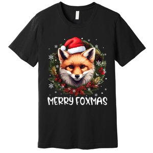 Xmas Decoration Santa Fox Christmas Merry Foxmas Premium T-Shirt