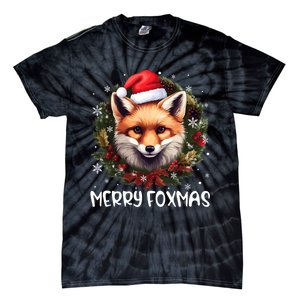 Xmas Decoration Santa Fox Christmas Merry Foxmas Tie-Dye T-Shirt