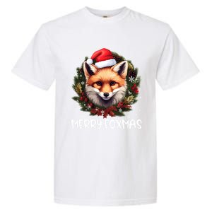 Xmas Decoration Santa Fox Christmas Merry Foxmas Garment-Dyed Heavyweight T-Shirt