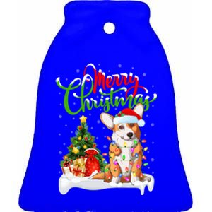 Xmas Decorations Santa Corgi Dog Christmas Funny Gift Ceramic Bell Ornament