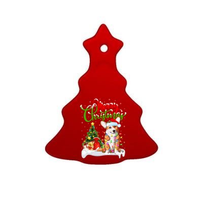 Xmas Decorations Santa Corgi Dog Christmas Funny Gift Ceramic Tree Ornament