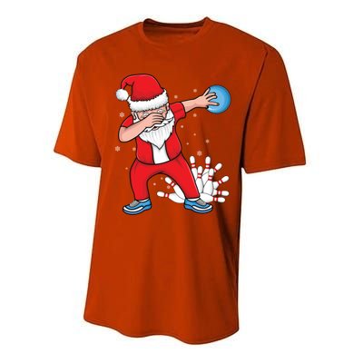 Xmas Dabbing Santa Bowling Ball And Pins Christmas Bowling Gift Performance Sprint T-Shirt