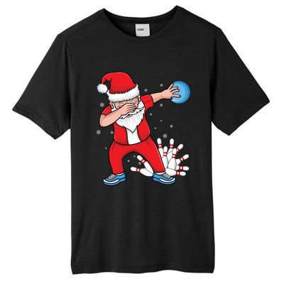 Xmas Dabbing Santa Bowling Ball And Pins Christmas Bowling Gift Tall Fusion ChromaSoft Performance T-Shirt