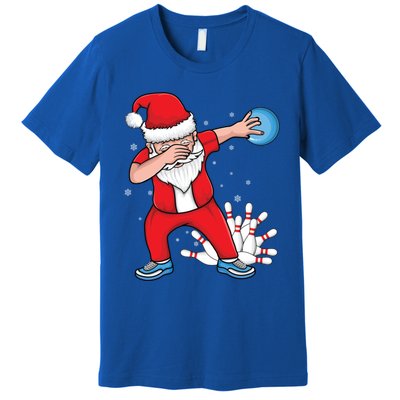 Xmas Dabbing Santa Bowling Ball And Pins Christmas Bowling Gift Premium T-Shirt