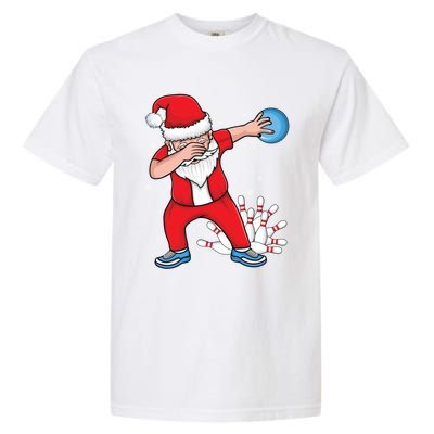 Xmas Dabbing Santa Bowling Ball And Pins Christmas Bowling Gift Garment-Dyed Heavyweight T-Shirt