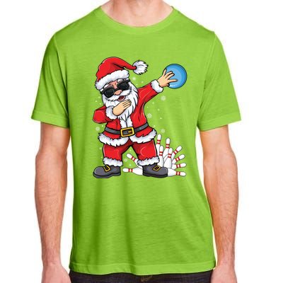 Xmas Dabbing Santa Bowling Ball And Pins Christmas Bowling Meaningful Gift Adult ChromaSoft Performance T-Shirt