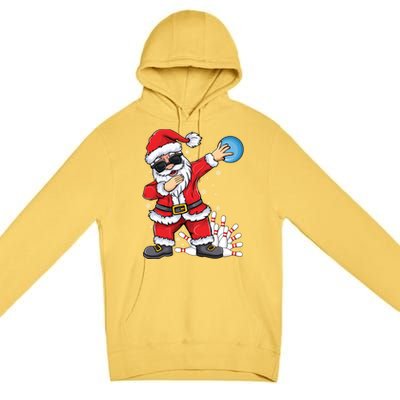 Xmas Dabbing Santa Bowling Ball And Pins Christmas Bowling Meaningful Gift Premium Pullover Hoodie