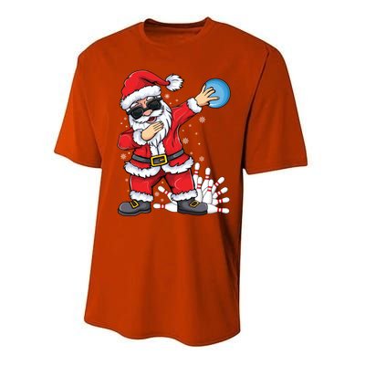 Xmas Dabbing Santa Bowling Ball And Pins Christmas Bowling Meaningful Gift Performance Sprint T-Shirt