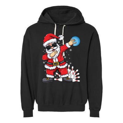 Xmas Dabbing Santa Bowling Ball And Pins Christmas Bowling Meaningful Gift Garment-Dyed Fleece Hoodie