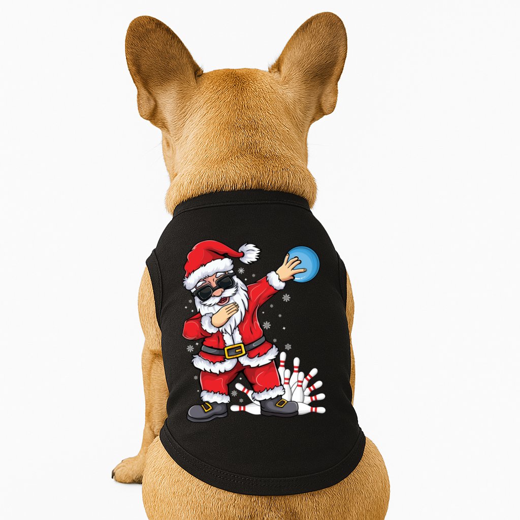 Xmas Dabbing Santa Bowling Ball And Pins Christmas Bowling Meaningful Gift Doggie Tank