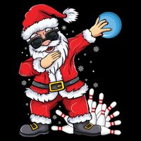 Xmas Dabbing Santa Bowling Ball And Pins Christmas Bowling Meaningful Gift Doggie Tank