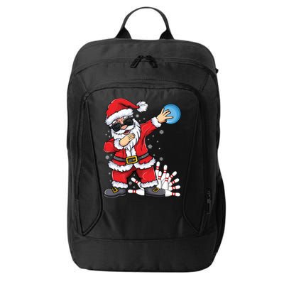 Xmas Dabbing Santa Bowling Ball And Pins Christmas Bowling Meaningful Gift City Backpack