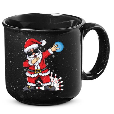 Xmas Dabbing Santa Bowling Ball And Pins Christmas Bowling Meaningful Gift 15oz Campfire Ceramic Mug