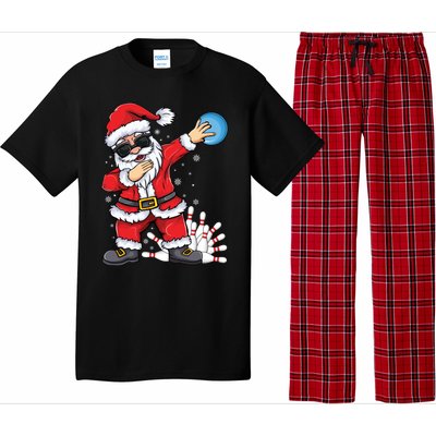 Xmas Dabbing Santa Bowling Ball And Pins Christmas Bowling Meaningful Gift Pajama Set