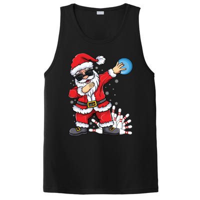 Xmas Dabbing Santa Bowling Ball And Pins Christmas Bowling Meaningful Gift PosiCharge Competitor Tank