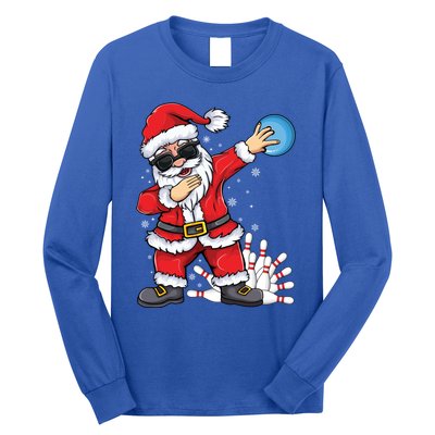 Xmas Dabbing Santa Bowling Ball And Pins Christmas Bowling Meaningful Gift Long Sleeve Shirt