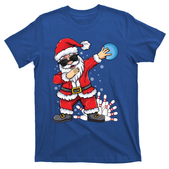 Xmas Dabbing Santa Bowling Ball And Pins Christmas Bowling Meaningful Gift T-Shirt