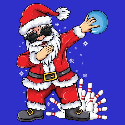 Xmas Dabbing Santa Bowling Ball And Pins Christmas Bowling Meaningful Gift T-Shirt