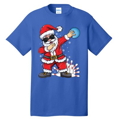 Xmas Dabbing Santa Bowling Ball And Pins Christmas Bowling Meaningful Gift Tall T-Shirt