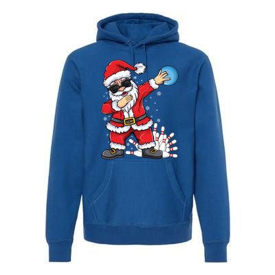 Xmas Dabbing Santa Bowling Ball And Pins Christmas Bowling Meaningful Gift Premium Hoodie