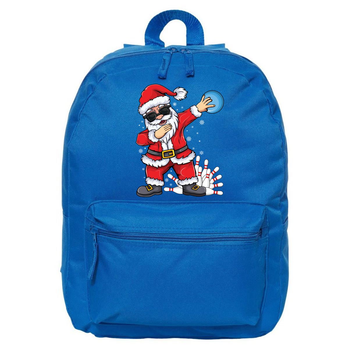 Xmas Dabbing Santa Bowling Ball And Pins Christmas Bowling Meaningful Gift 16 in Basic Backpack