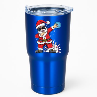 Xmas Dabbing Santa Bowling Ball And Pins Christmas Bowling Meaningful Gift Tumbler