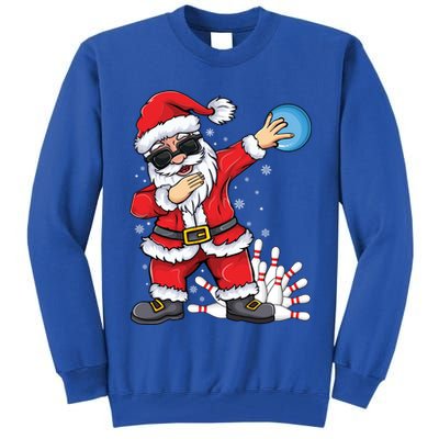 Xmas Dabbing Santa Bowling Ball And Pins Christmas Bowling Meaningful Gift Tall Sweatshirt