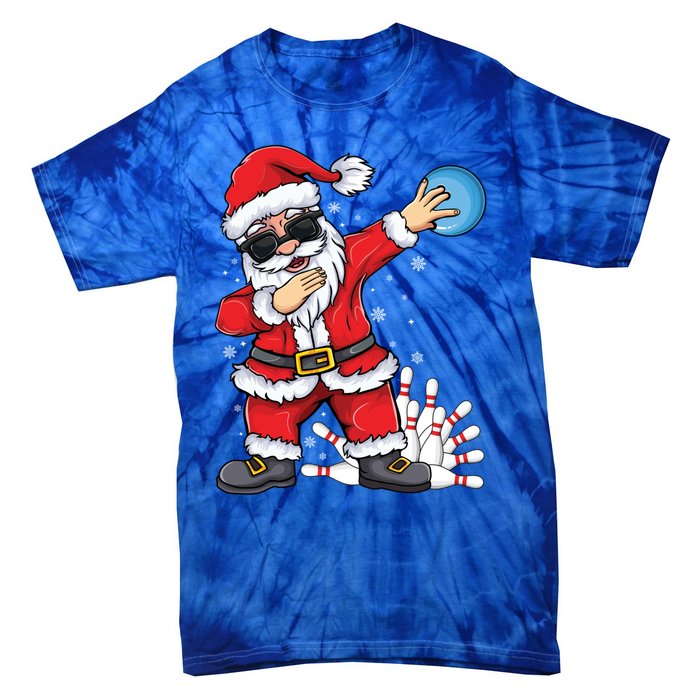 Xmas Dabbing Santa Bowling Ball And Pins Christmas Bowling Meaningful Gift Tie-Dye T-Shirt