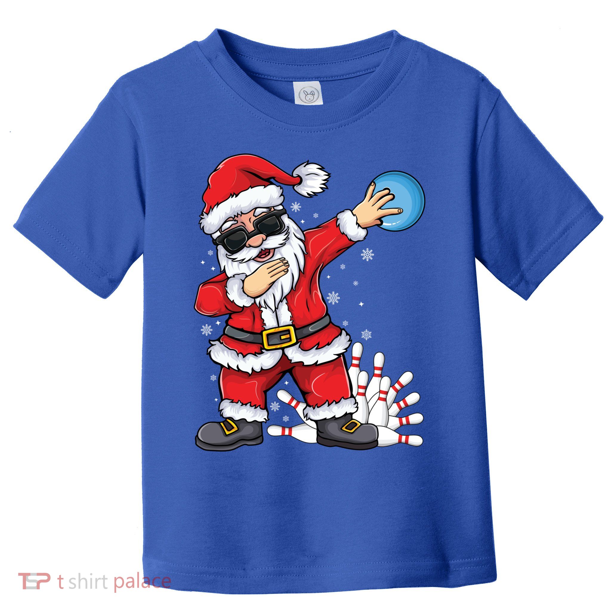 Xmas Dabbing Santa Bowling Ball And Pins Christmas Bowling Meaningful Gift Toddler T-Shirt