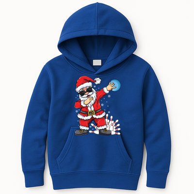 Xmas Dabbing Santa Bowling Ball And Pins Christmas Bowling Meaningful Gift Kids Hoodie