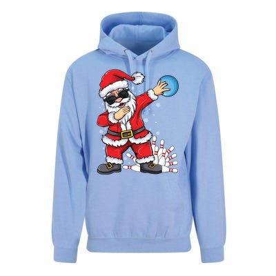 Xmas Dabbing Santa Bowling Ball And Pins Christmas Bowling Meaningful Gift Unisex Surf Hoodie