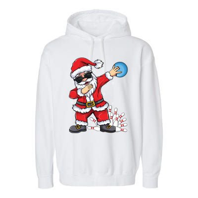 Xmas Dabbing Santa Bowling Ball And Pins Christmas Bowling Meaningful Gift Garment-Dyed Fleece Hoodie