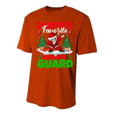 Xmas Dabbing SantaS Favorite Security Guard Christmas Funny Gift Performance Sprint T-Shirt