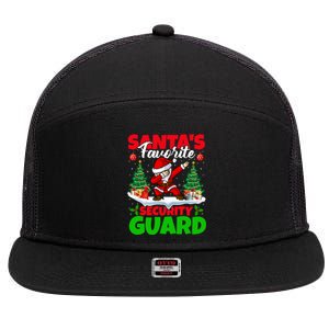 Xmas Dabbing SantaS Favorite Security Guard Christmas Funny Gift 7 Panel Mesh Trucker Snapback Hat