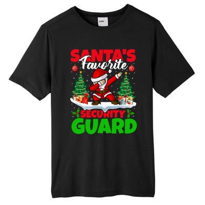 Xmas Dabbing SantaS Favorite Security Guard Christmas Funny Gift Tall Fusion ChromaSoft Performance T-Shirt