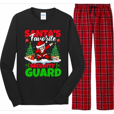 Xmas Dabbing SantaS Favorite Security Guard Christmas Funny Gift Long Sleeve Pajama Set