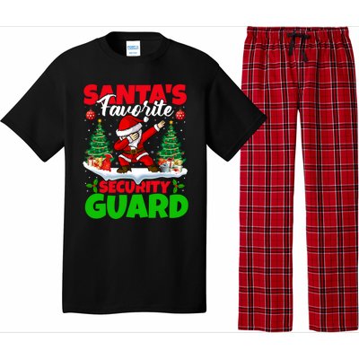 Xmas Dabbing SantaS Favorite Security Guard Christmas Funny Gift Pajama Set