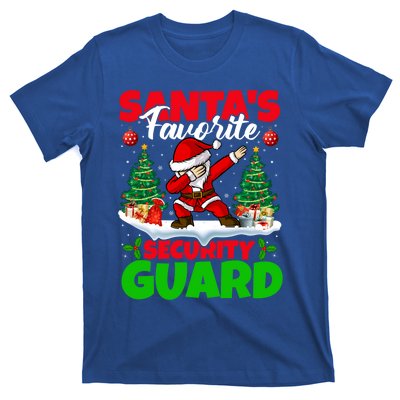 Xmas Dabbing SantaS Favorite Security Guard Christmas Funny Gift T-Shirt