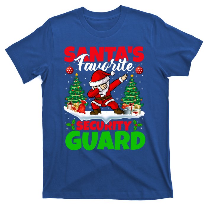 Xmas Dabbing SantaS Favorite Security Guard Christmas Funny Gift T-Shirt