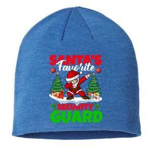 Xmas Dabbing SantaS Favorite Security Guard Christmas Funny Gift Sustainable Beanie