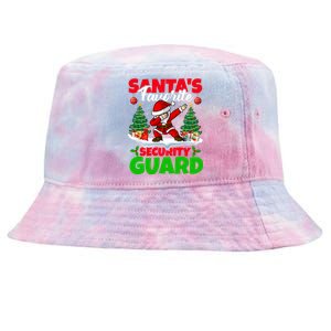 Xmas Dabbing SantaS Favorite Security Guard Christmas Funny Gift Tie-Dyed Bucket Hat