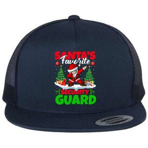 Xmas Dabbing SantaS Favorite Security Guard Christmas Funny Gift Flat Bill Trucker Hat